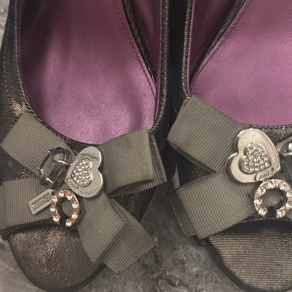 Pewter Coach peek toe pump - Picture 5 of 5